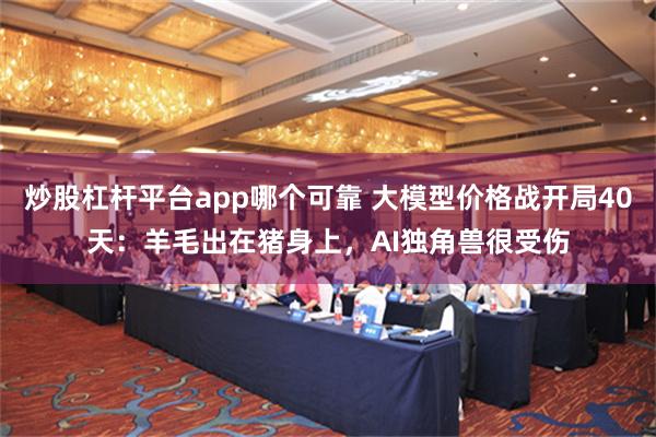 炒股杠杆平台app哪个可靠 大模型价格战开局40天：羊毛出在猪身上，AI独角兽很受伤