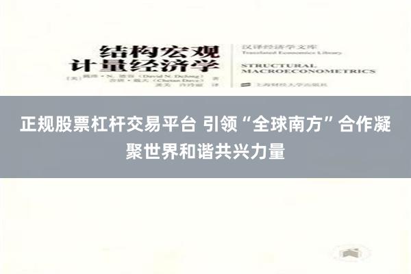 正规股票杠杆交易平台 引领“全球南方”合作凝聚世界和谐共兴力量