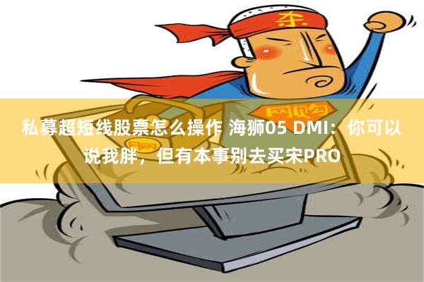 私募超短线股票怎么操作 海狮05 DMI：你可以说我胖，但有本事别去买宋PRO