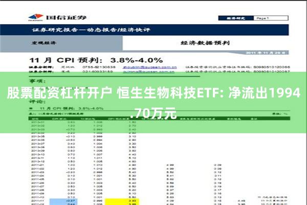 股票配资杠杆开户 恒生生物科技ETF: 净流出1994.70万元